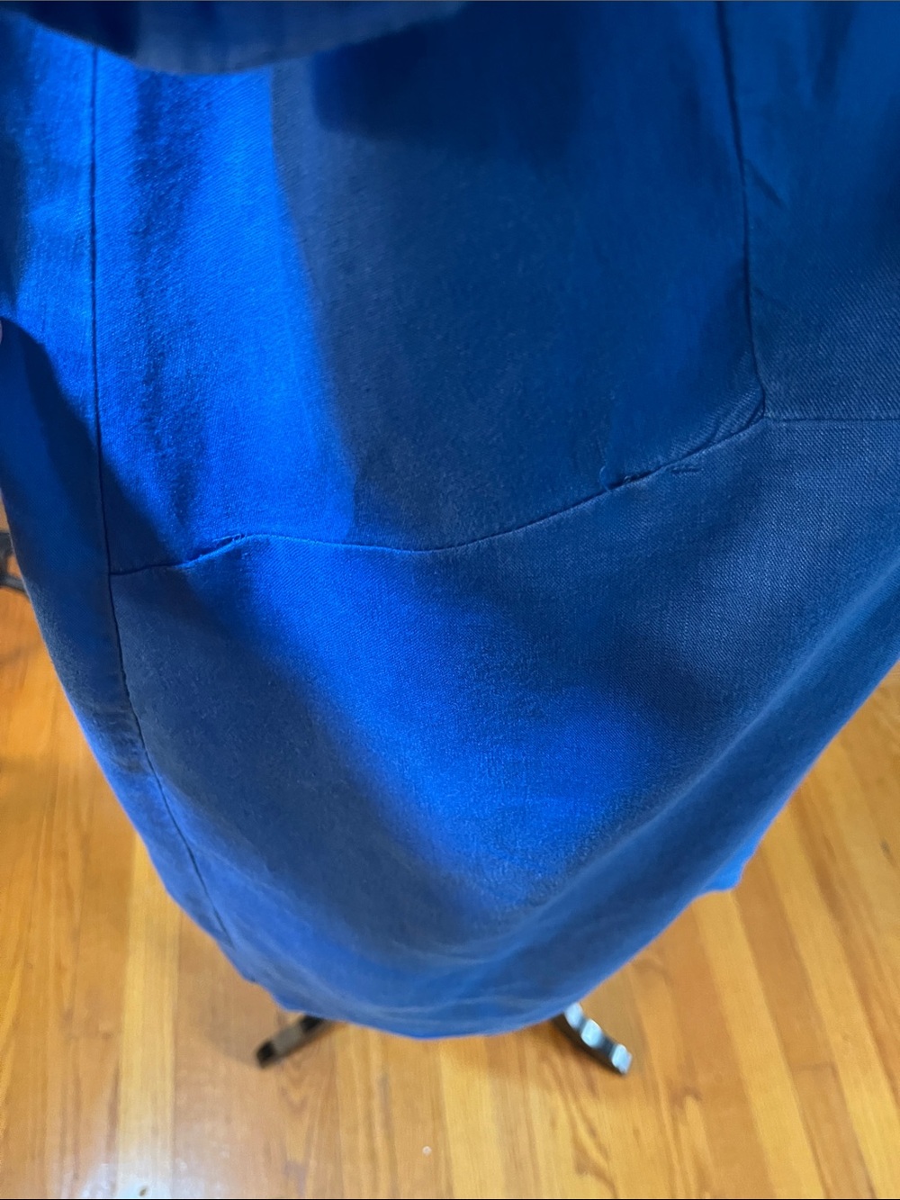 J.Jill Love Linen Bright Royal Blue Collared Button-Front Dress - Picture 4 of 8